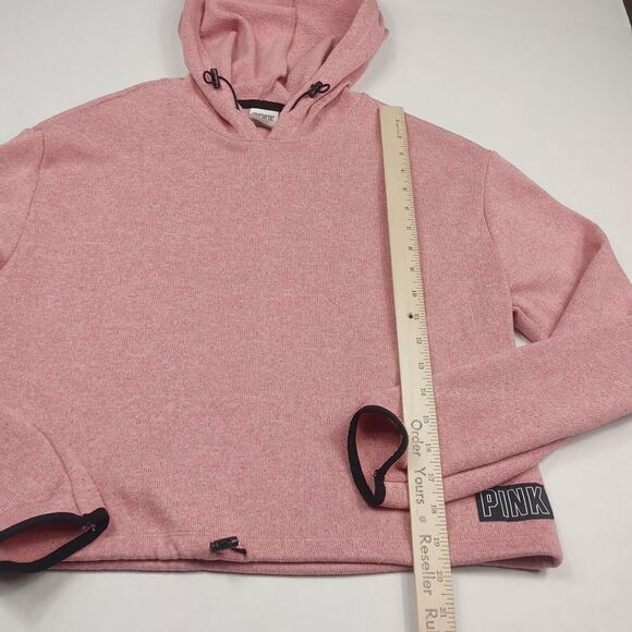 Victorias Secret PINK Fleece Hoodie Pink Drawstring Hem Logo Pullover MEDIUM - Picture 6 of 11